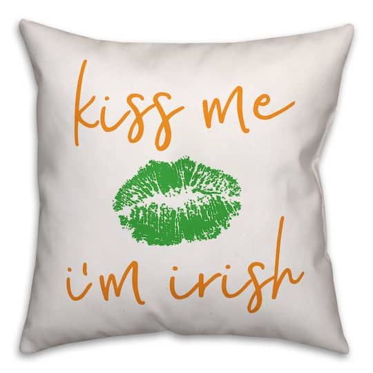 Kiss Me I'm Irish Throw Pillow